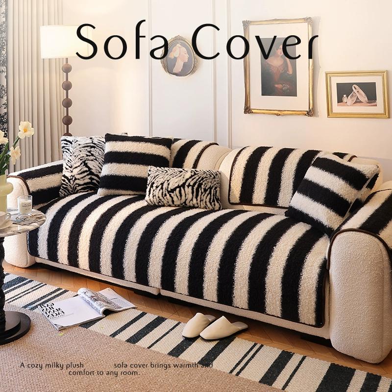 Lamb Wool Thicken Sofa Mat Light Luxury Warm Sofa Cushion Mat Soft Smooth Anti-slip Couch Towel for Living Room Furniture Decor