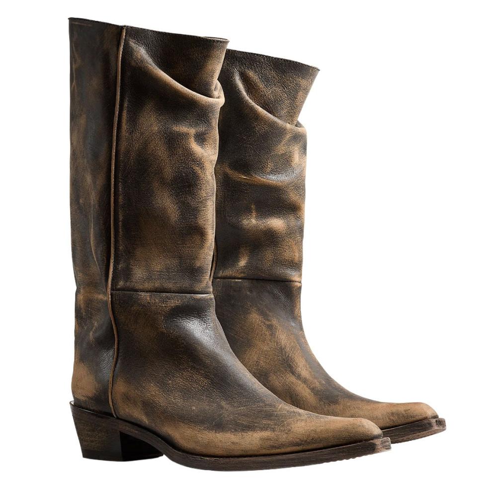 Autumn And Winter New Mid Length Pleated Women'S Boots With Pointed, Thick, Low Heel Casual Knight Boots 35-46 Calf Boots