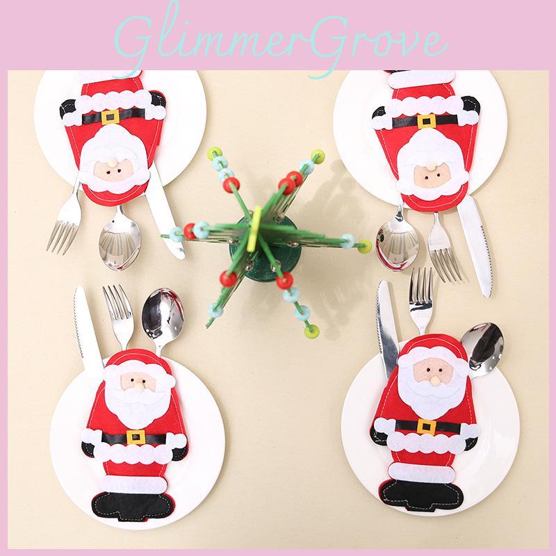 Santa Decorations Christmas Cutlery Sets Party Table Tops Decorative Products