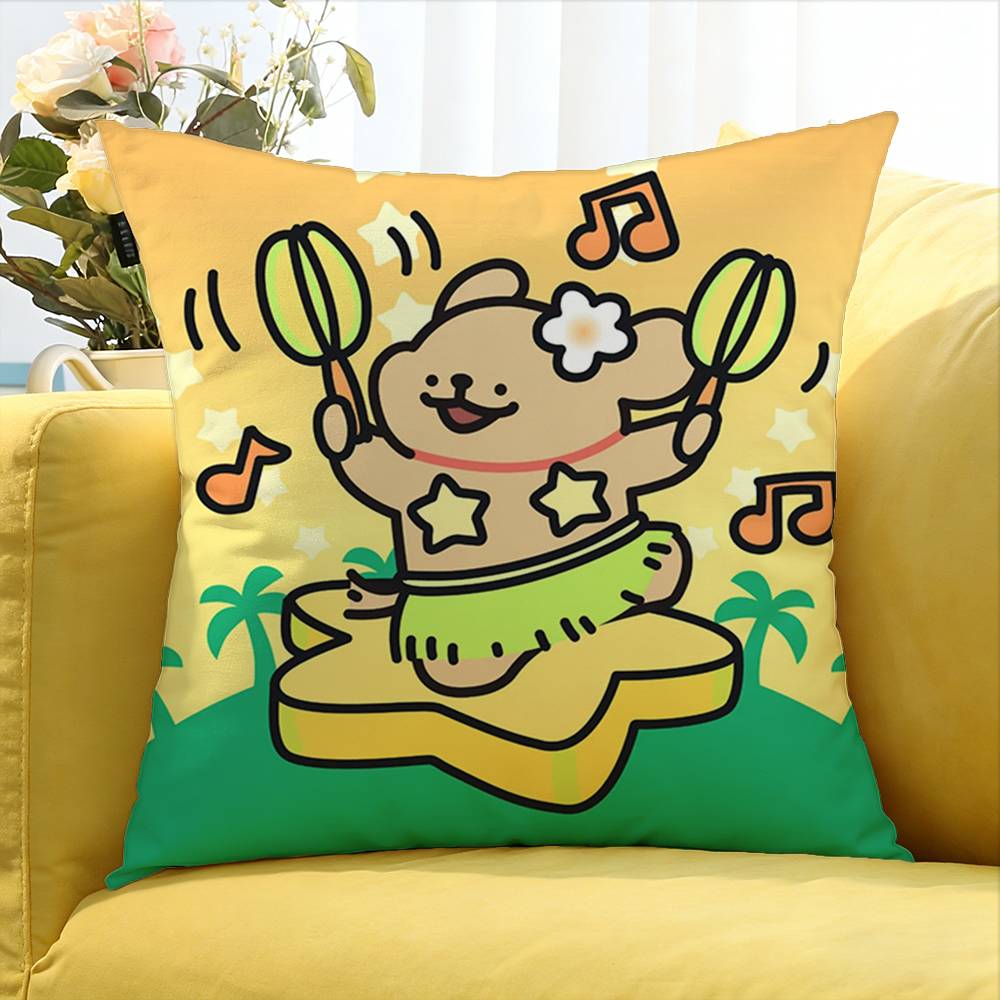 Cute Dog Illustrator Matsui World Various Sizes Square Pillow Case For Car Home Bedchamber Decor