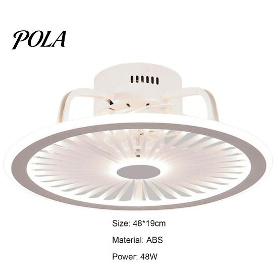 Ceiling Fan Lamp Warm White Light Multifunctional Three Colors Adjustable Modern Minimalist Remote LED Control for Living Room Household Supplies