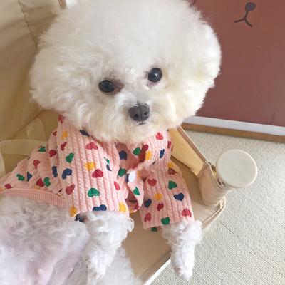 Leisure Pet Clothes Heart Print Dogs Pets Clothing For Small Medium Dogs Costume Pet Apparel Ropa Perro Yorkshire French Bulldog