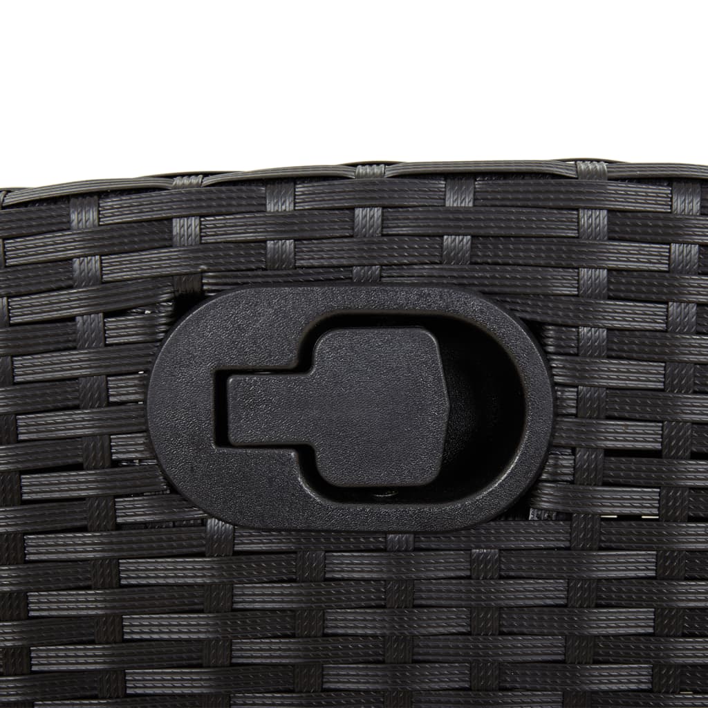 Vidaxl 5-Cz. Garden Furniture Set With Cushions, Black, Poly Rattan