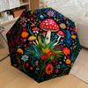 1pc Mushroom Garden Mandala Umbrella with Plastic Handle,Suitable for All Seasons Home Travel Outdoor UmbrellaDD1323