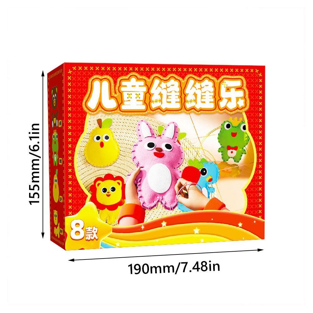 Hand-eye Coordination DIY Sewing Toy Multicolor Doll Sewing Material Kit Cartoon Animal Doll  Gift