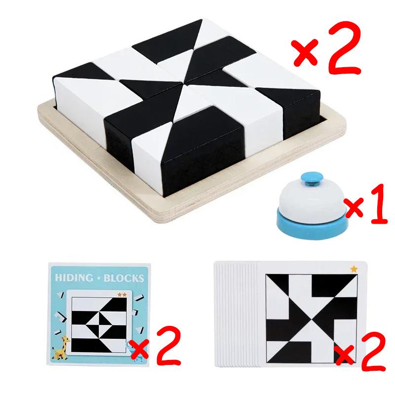 Non-Toxic Montessori Geometric Shape Puzzles Building Blocks Wooden 3D Jigsaw Puzzle Kids Educational Logical Thinking Training Game Gifts