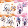Game Honkai 3 Desk Plate Models Kiana Elysia Acrylic Stand Model Toy Action Figures Milk Tea Keychains Clothes Bag Badges Brooch