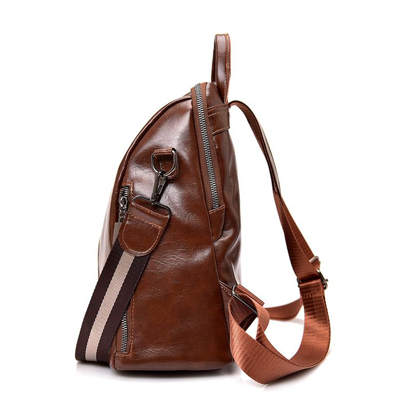 Women's Multi-Functional Backpack Dual-Use Shoulder Bag Soft Leather Travel Bag