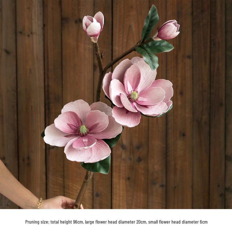 

Chinese-Style Artificial Magnolia Floral Arrangement for Living Room Decor