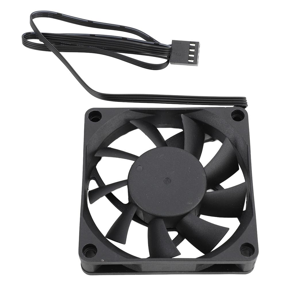 70mm PWM Fan Dual Ball Bearing Cooling Fan 4 Pin PWM Intelligent Temperature Control PC Case Fan Speed Up to 2500RPM 7