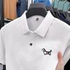 Men's Polo Shirt Cotton Lapel Short Sleeve T-Shirt Summer Exquisite Puppy Print Business Casual Menswear