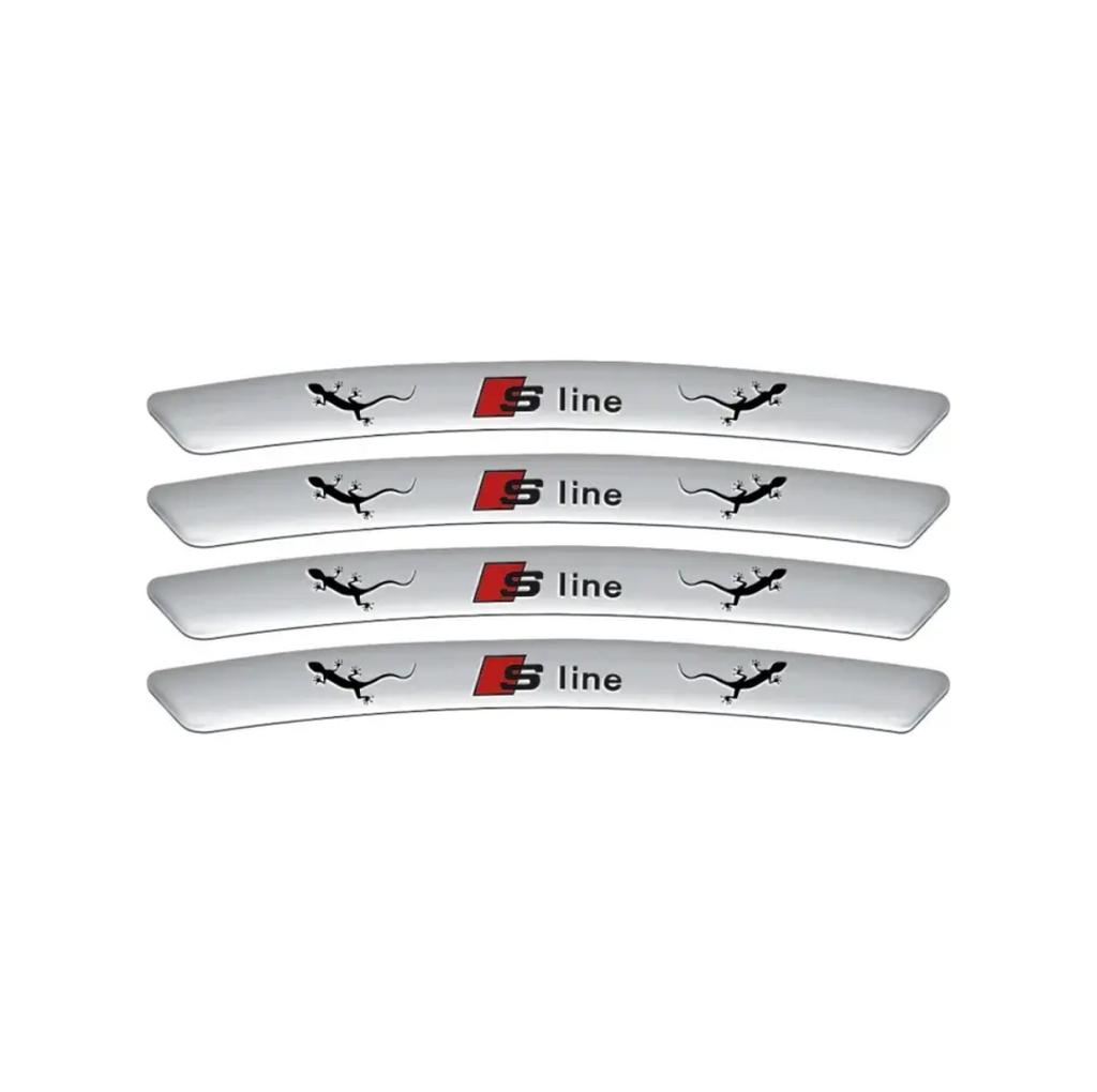 4pcs Aluminum Car Wheels Rims Badges Stickers Decals For new Sline A4 A5 S3 S5 A3 8p 8v b6 b8 S8 S4 B9 C7 C6 Auto Accessories
