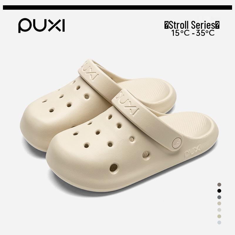 PUXI Women's Summer EVA Sandals - Soft, Elastic, Non-slip Closed-toe Slippers for Home & Outdoor Use