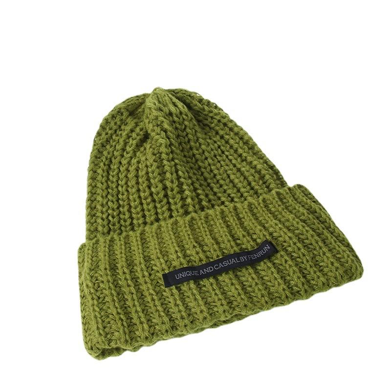 Big Head Circumference Showing Face Small Hat Women's Autumn and Winter Loose Black Woolen Hat Cold Hat Trendy Ins Versatile Warm Knitted Hat