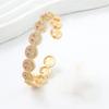 Nieuwe eenvoudige glimlach smiley armband koper vergulde zirconia ronde glimlach manchet armband dames klassiek feestcadeau