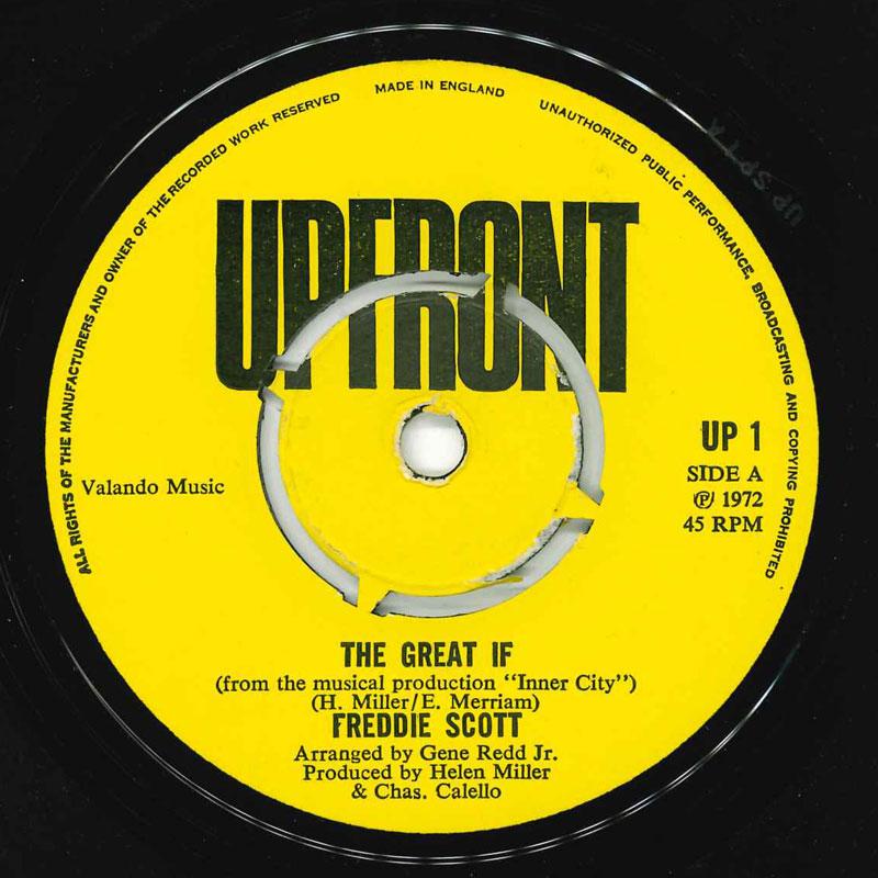 

7inch Record FREDDIE SCOTT - The Great If UP1 Upfront 1972 UK Soul/Funk Used