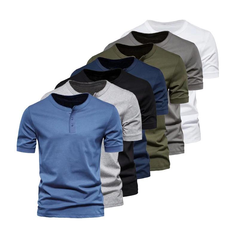Men's Crew Neck Short Sleeve Men Casual Slim Sport Solid Color T-shirt Men