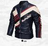 Men's Cross-Border Fashion Slim Fit Motorcycle Jacket with Patchwork & Zipper