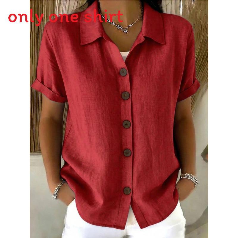 Spring Bohemian Style Short Sleeve Shirt With Padded Patching For Casual Office Wear
