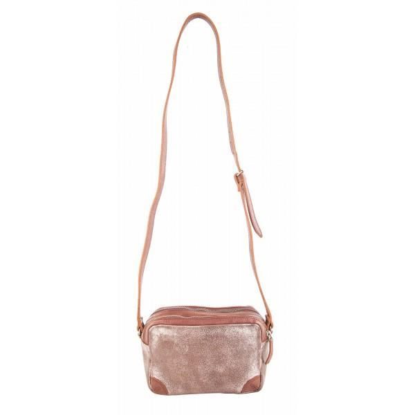 Sac porté travers - Le Temps des Cerises - Sana 3 - Cuir - Bandoulière réglable - Couleur Gun