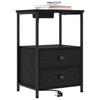 Nightstand Set of 2 Black Oak Effect 40 X 31 X 60 Cm