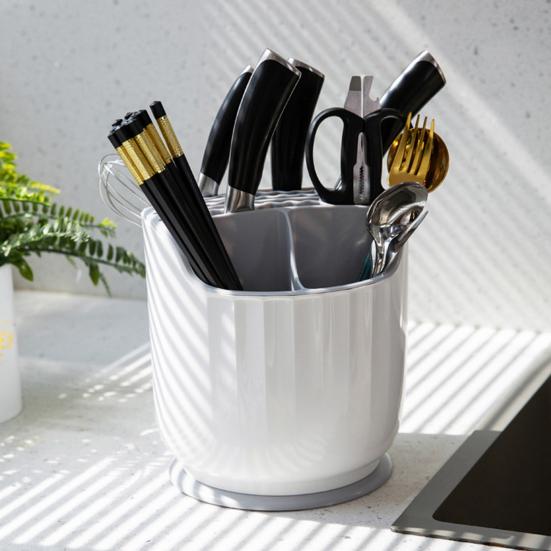 Cutlery Storage Rack Large Capacity 360-degree Rotation Chopsticks Fork Spoon Container Home Supplies