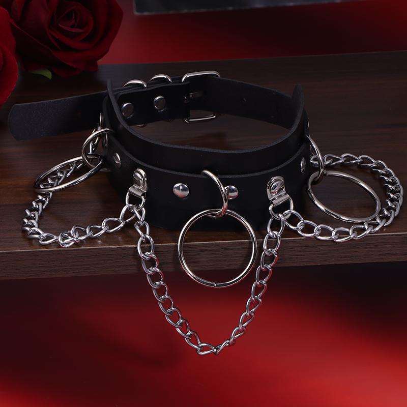 1 Stück Süß Kühl Cosplay Nieten Stern Punk Rock Gothic Damen Halsband Pu Leder Dorn Hip Hop Bondage Choker Schmuck