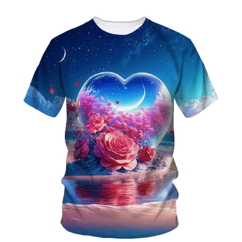 Sommer 3D Schöne Strand Ansicht Druck T Shirt Star Fish Asteroidea Grafik T-shirts Für Männer Mode T-shirts Kleidung