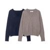 European & American Fashion Casual V-neck Soft Knitted Sweater