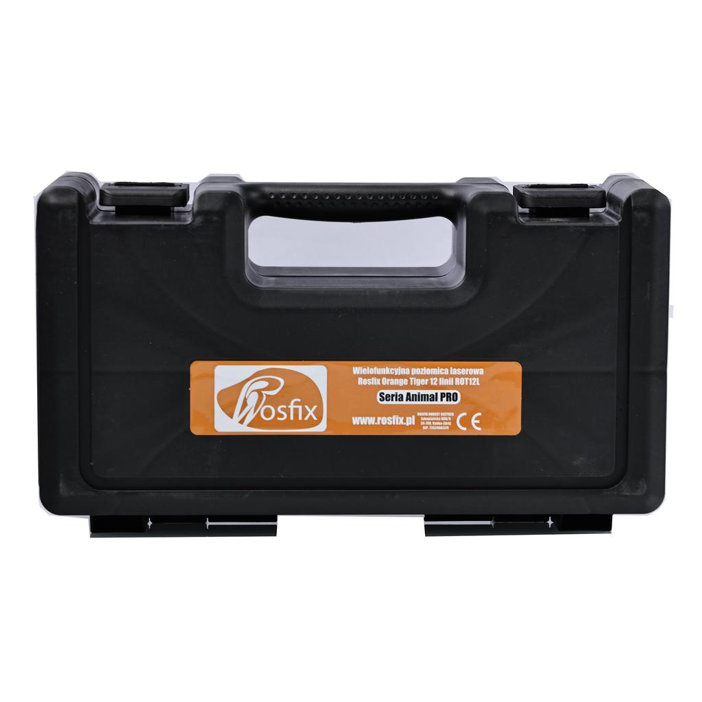 Rosfix Poziomica Laserowa Orange Tiger ROT12L – 12 Linii Laserowych | Samopoziomowanie | Statyw 43-120 Cm Z Pokrowcem
