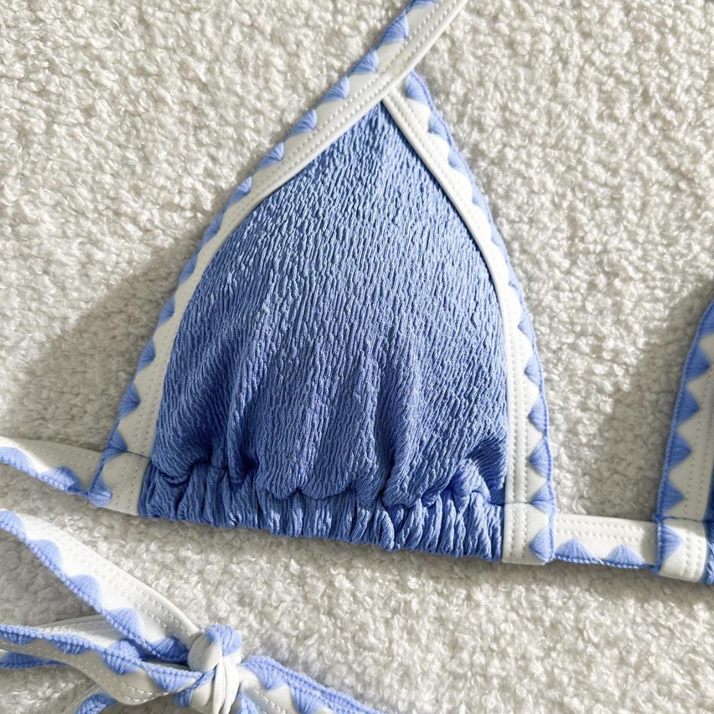 Women's Multicolor Solid Color Swimsuit - Sexy Ins Style Bikini for the Beach