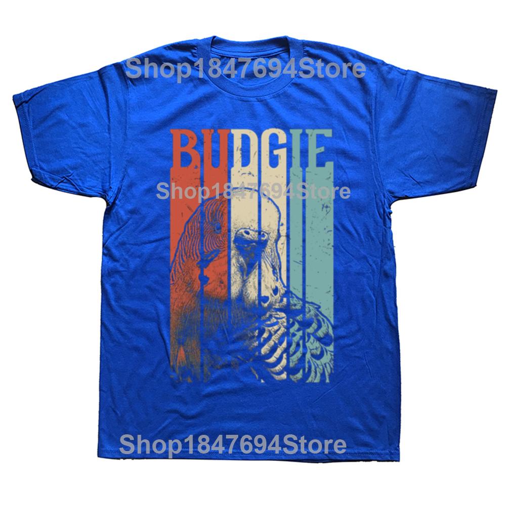 Funny Retro Vintage Budgie Classic Graphic T-shirts Men Women's Fashion Casual Tshirt 100% Cotton Loose Oversized Bird T Shirt