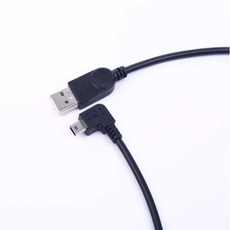 Male USB 2.0 A to Male 90 Degree Right Bend Mini USB Data Charging Cable Cord 30cm Length for Camera Camcorder