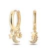 Fashion 925 Silver Luminous Shell Earrings For Women Pave CZ Heart Shape Star Moon Hoop Earrings Engagement Wedding Jewelry