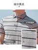 [Old Money Style Stripe] Summer New Mulberry Silk Cotton Blended Light Luxury Men's Polo Shirt