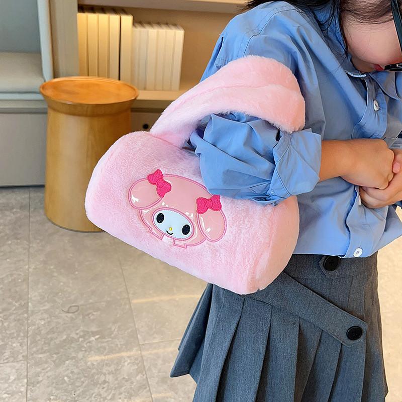 Sac à bandoulière en peluche de dessin animé mignon pour filles avec des designs adorables et un style polyvalent