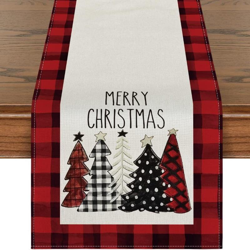 Christmas Table Runner Christmas Party Decor Rectangular Tablecloth for Festival Catering Decoration