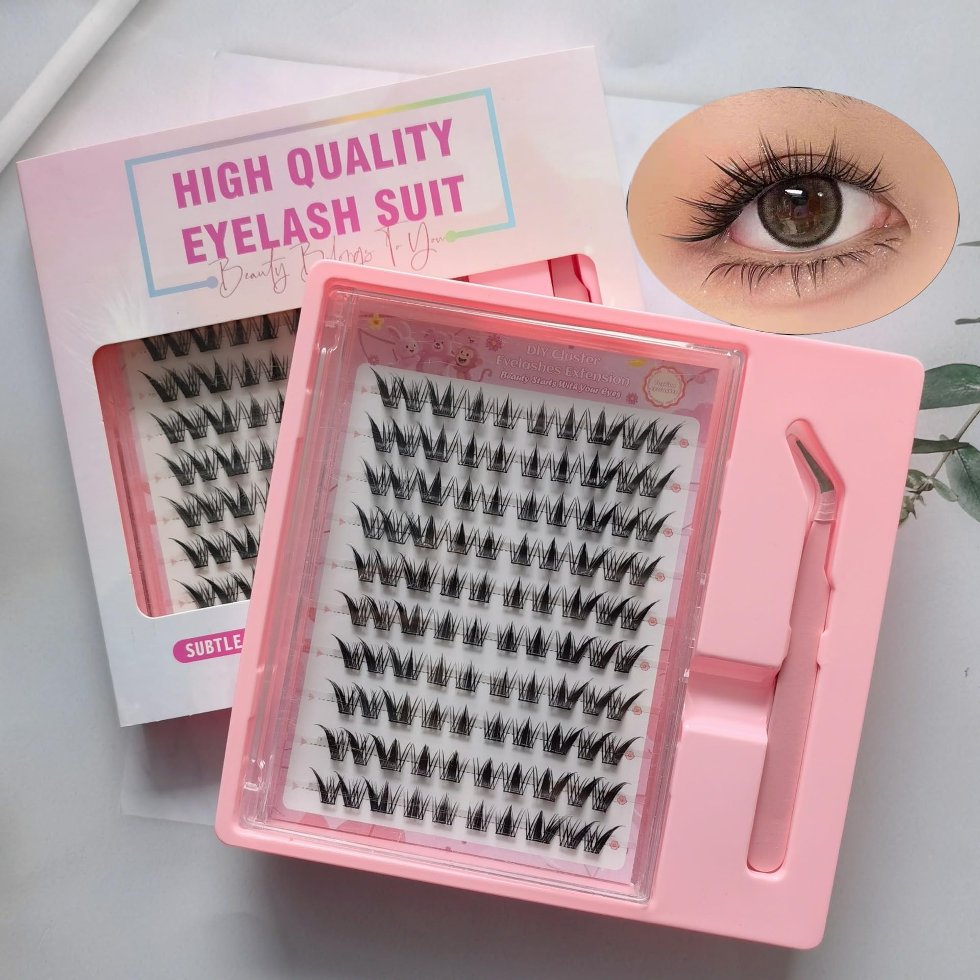 

No glue needed for false eyelashes. Partial false eyelashes. No adhesive required. Beginner-friendly. Easy to apply. Cute, three-dimensional look.