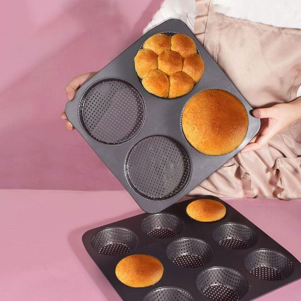 4/9/12 Hole Hamburger Bread Mold Non-Stick Baking Pan Hamburger Bun Pan  Fast Food Restaurants