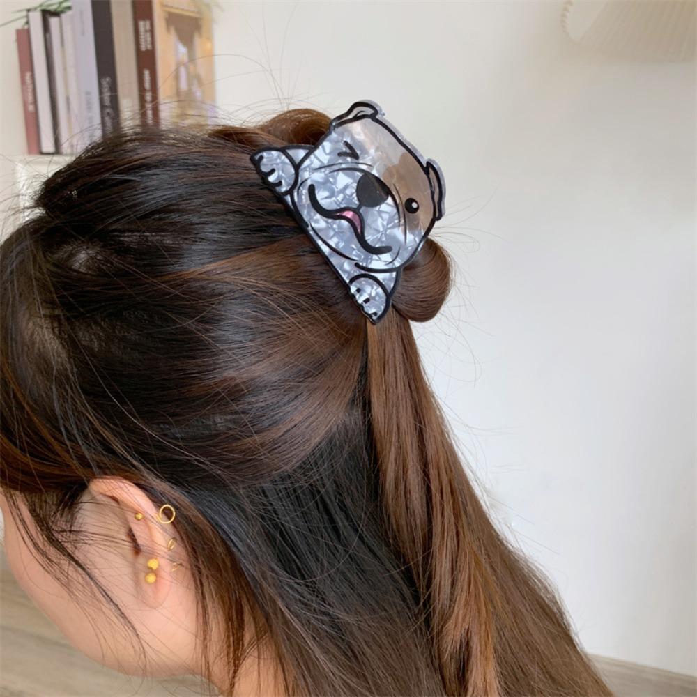 Puppy Cartoon Dog Hair Claw Acrylic Small Shark Clip Lovely Schnauzer Crab Clip Daily