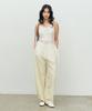 MAKE A TOAST Asymmetrical Frill Sleeveless Top White Mbesto015Wh