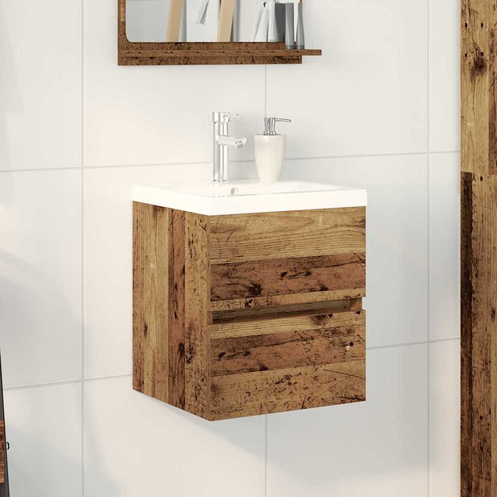 Washbasin Cabinet with Door Black Oak Effect 80 X 39 X 62 Cm