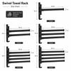 No Drill Installation Wall Mounted Towel Rack Swing Arm Towel Bar  Bathroom Storage