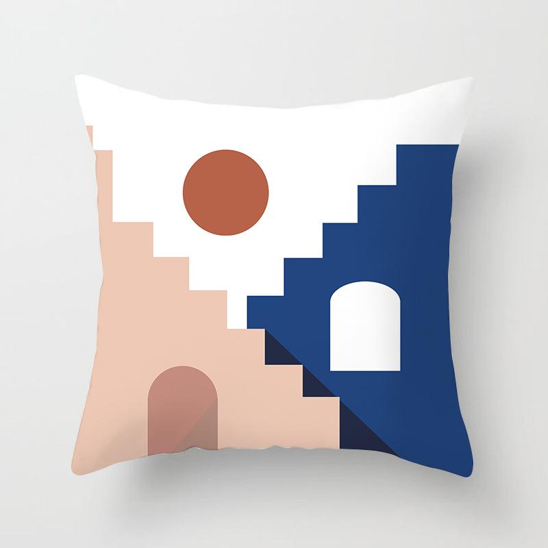 Nordic Ins Style Small Fresh Pillowcase Abstract Plant Flower Scenery Sunset Car Sofa Cushion Cushion Cover