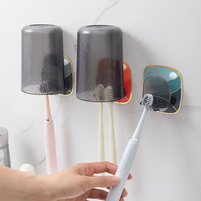 Creative Toothbrush Storage Rack Home Free Punching Rack Bathroom Wall-mounted Toothbrush Mouthwash Cup Storage Rack