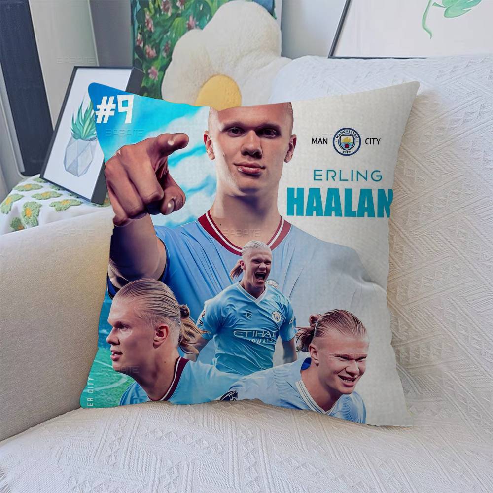 E-Erling B-Braut FootballStar H-Haaland Poduszka Poduszka Anime Pokrowiec na Poduszkę do Kanapy Łóżka Zagłówek Pokrowiec na Poduszkę 45x45 cm Moda