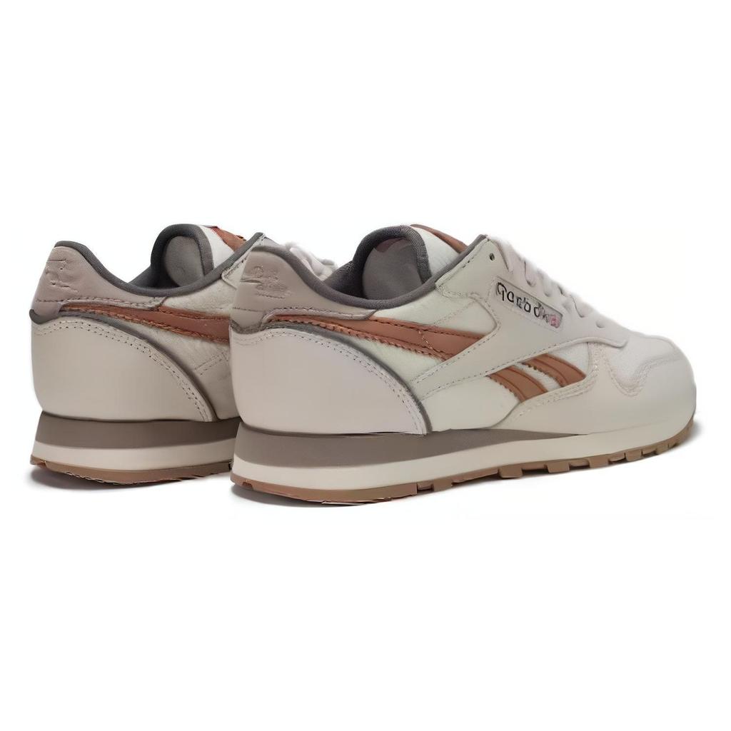 Reebok Classic Leather Vintage Comfortable Versatile Durable Breathable Low-Top Casual Running Shoes Unisex sneaker Beige Brown 100200863