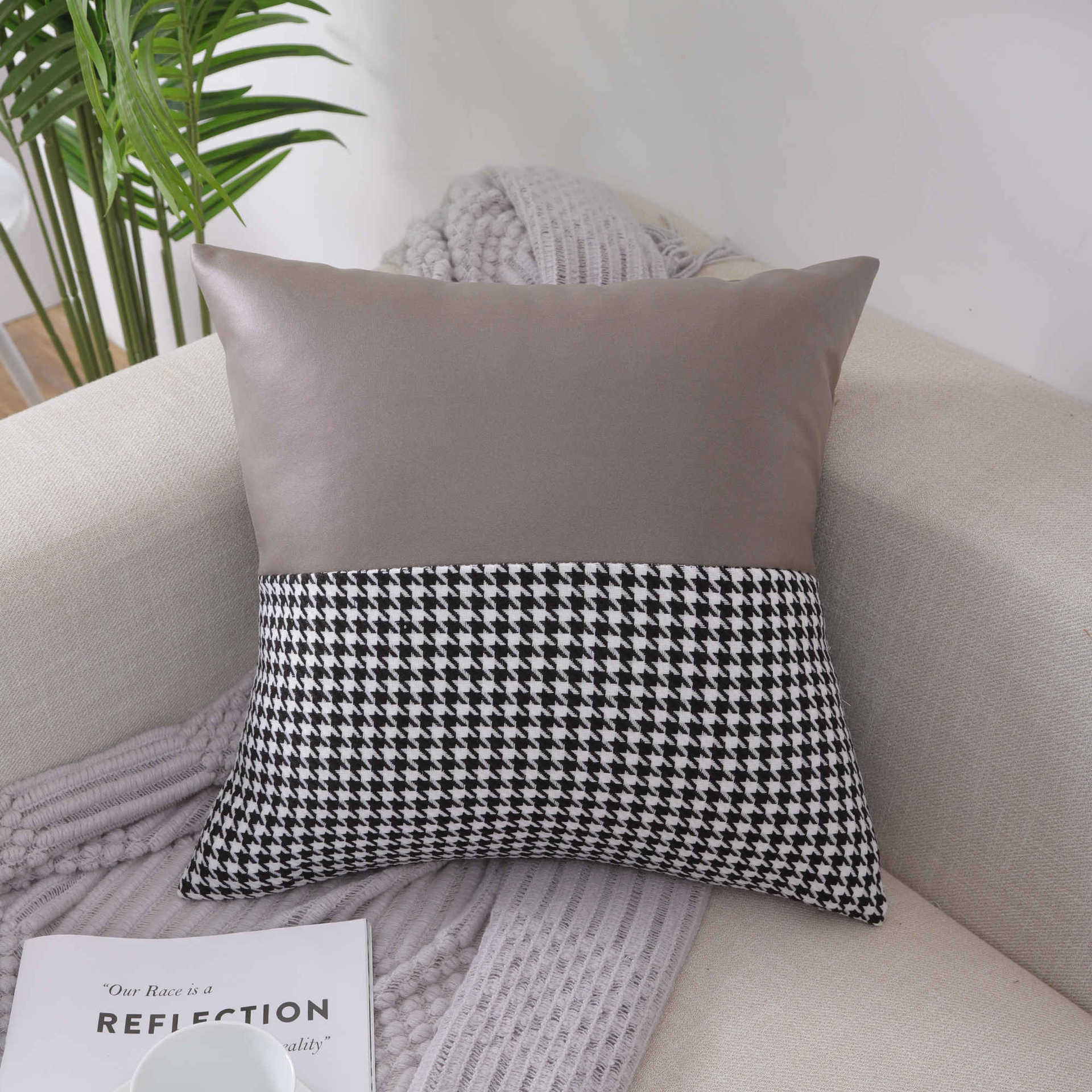 

Qiandongge Technology Cloth Pillow Cover Nordic Bedside Soft Bag Cushion Waist Pillow Back Cover Sofa Pillow Light Luxury 30x50 (single pillowcase) шоколадний