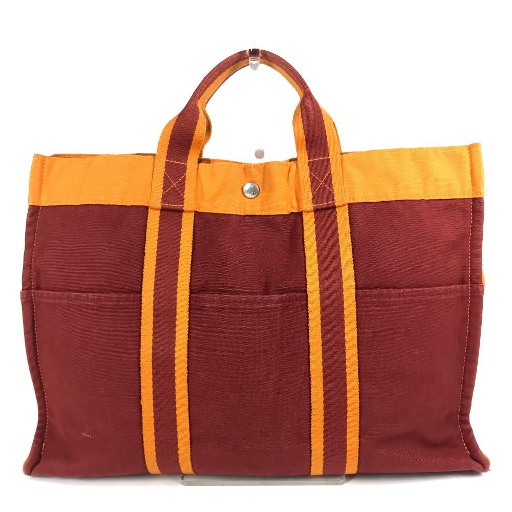 

HERMES French Festival Hawaii 2002 Bicolor Fourre Tout MM Bag Tote Bag Hand Bag