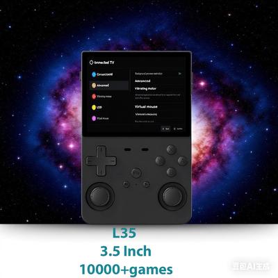 Sistema de Videogame Portátil L35 de Código Aberto Tela IPS de 3,5 Polegadas Reprodutor de Vídeo de Bolso Portátil 64GB Jogos